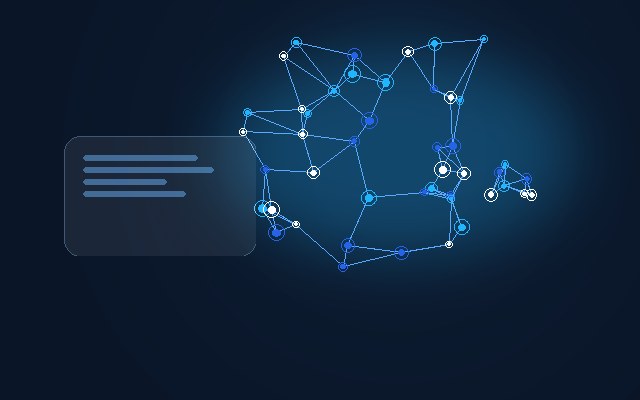 Abstract network graphic representing AI answer engines