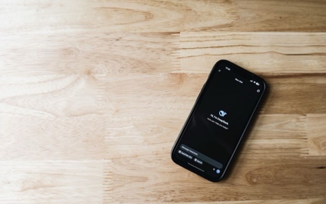 Smartphone showing an AI chatbot interface