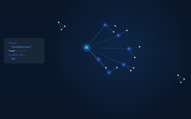 Abstract graph diagram representing schema markup structured data